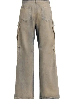 Jeans cargo in denim di cotone
