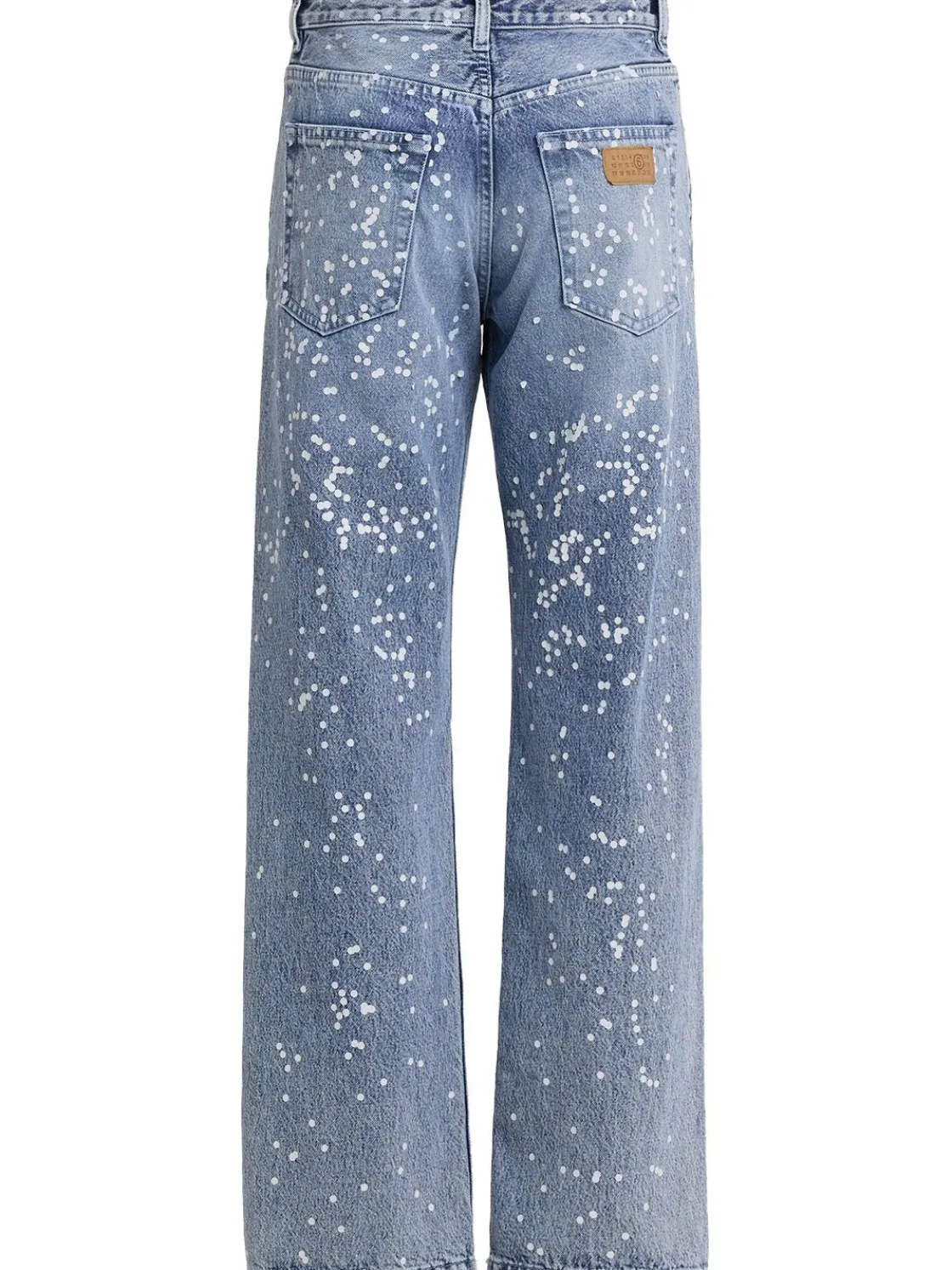 Jeans dritti in denim con decorazioni
