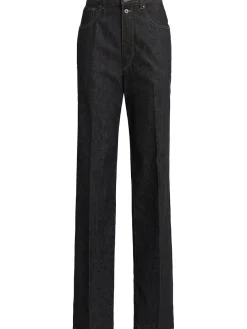 Jeans dritti vita alta in denim