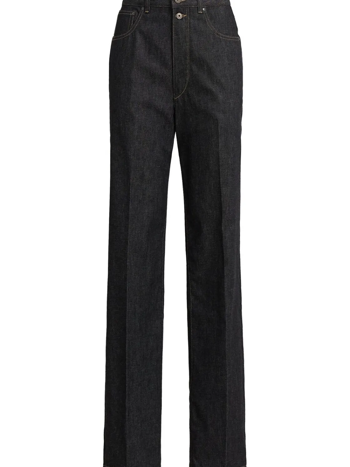 Jeans dritti vita alta in denim