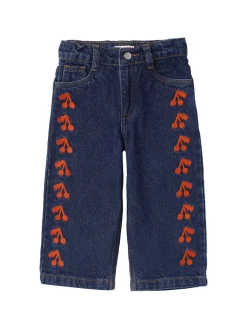 Jeans in denim di cotone con ricami