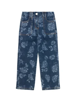 Jeans in denim di misto cotone stampato