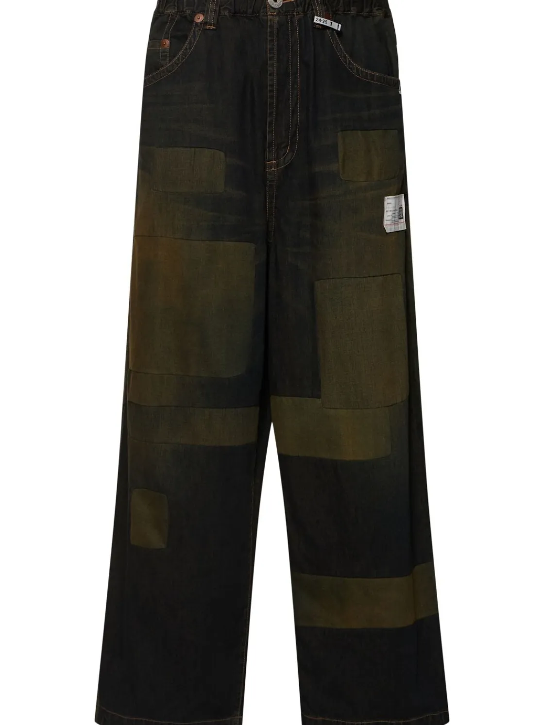 Jeans larghi in denim patchwork