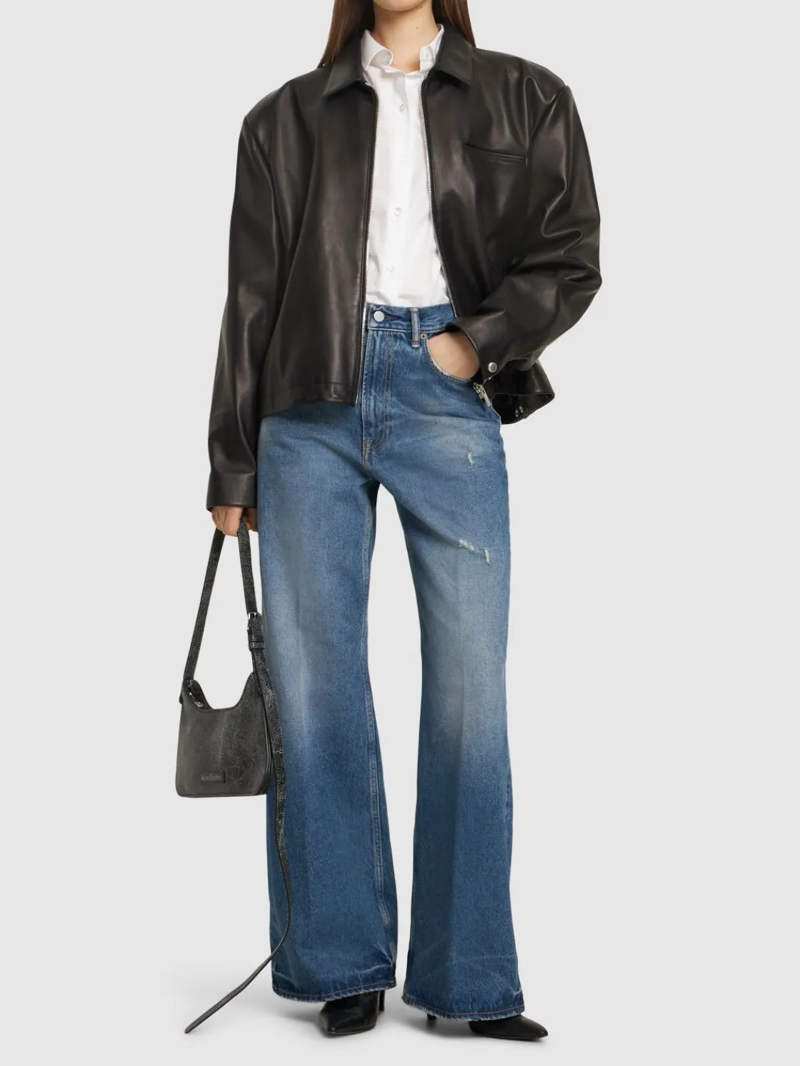 Jeans larghi vita alta 2022 in denim