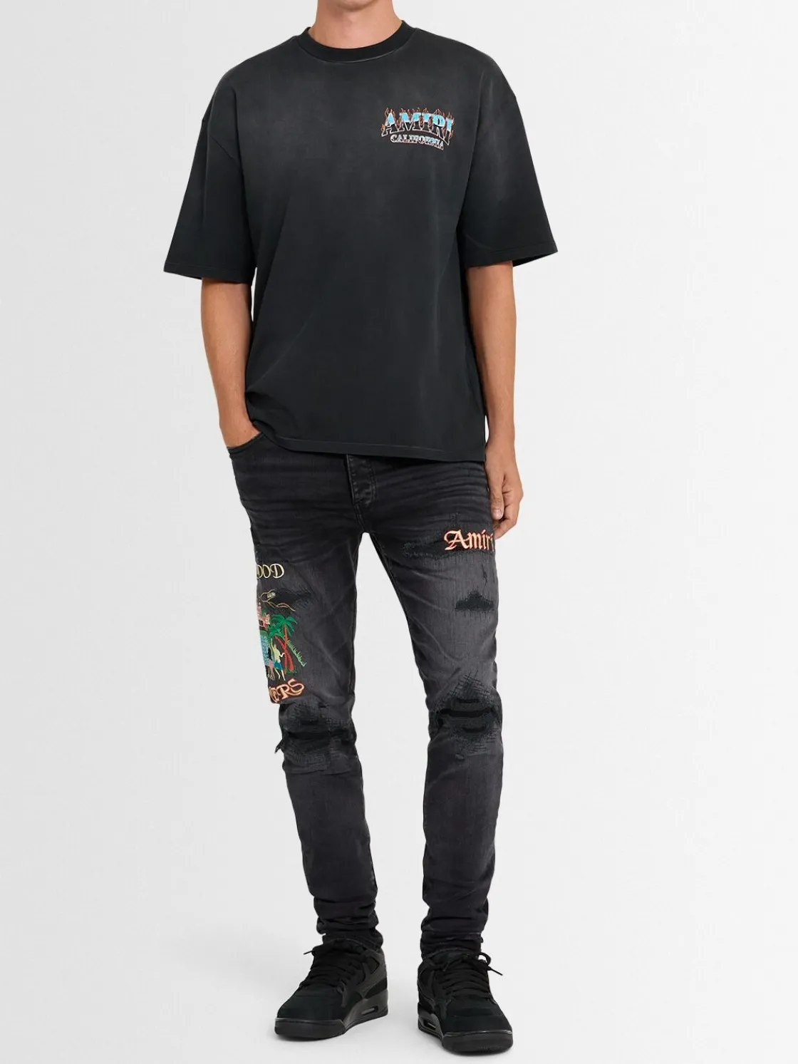 Jeans skinny ricamati Sinners