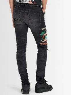 Jeans skinny ricamati Sinners