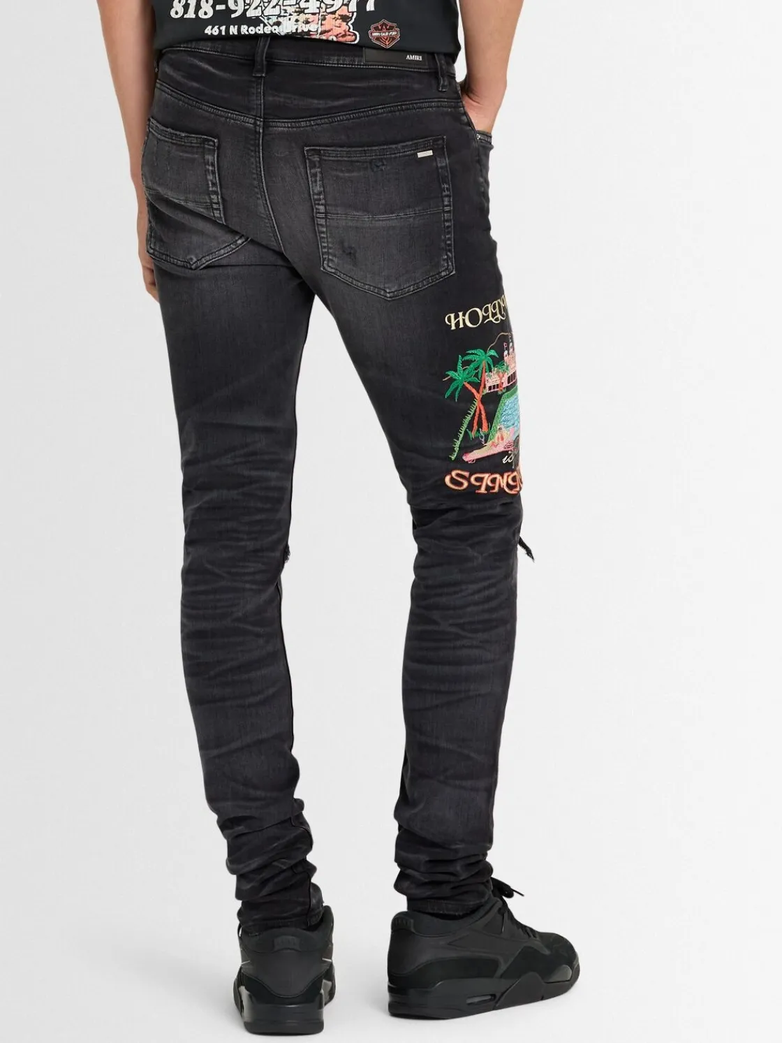 Jeans skinny ricamati Sinners