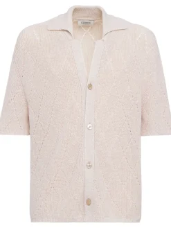 Knit cotton polo shirt