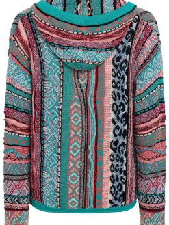 Knitted cotton blend hoodie