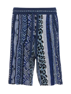 Knitted cotton blend shorts