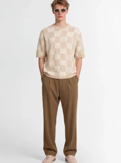 Knitted cotton blend t-shirt