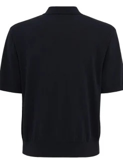 Knitted cotton polo shirt