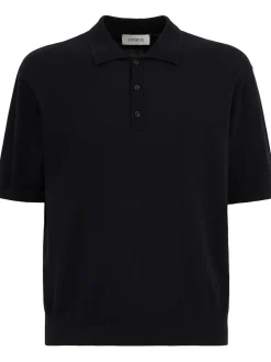 Knitted cotton polo shirt