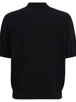 Knitted cotton polo shirt