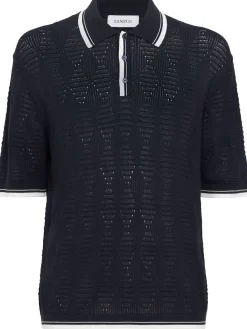 Knitted cotton polo shirt