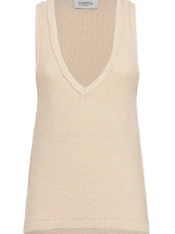 Knitted v-neck tank top