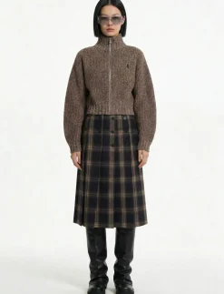 Knit zip cardigan