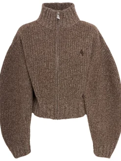 Knit zip cardigan