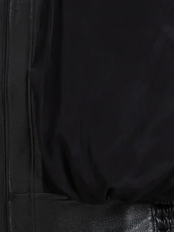 Leather bomber jacket