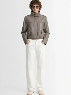 Leva puffer leather jacket