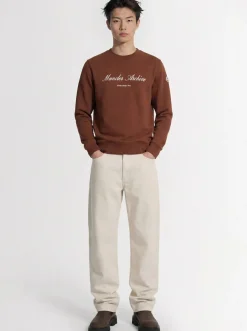 Logo cotton blend crewneck sweatshirt