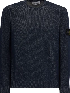 Logo cotton blend crewneck sweater