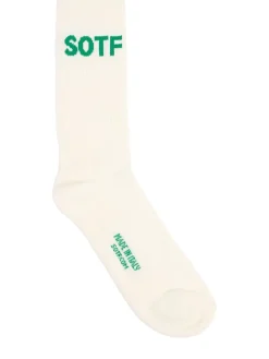 Logo cotton blend socks