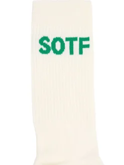Logo cotton blend socks