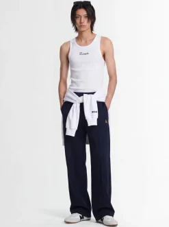 Logo cotton blend tank top
