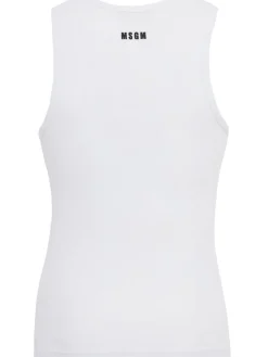 Logo cotton blend tank top