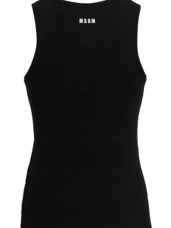 Logo cotton blend tank top