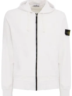 Logo cotton zip hoodie