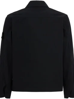 Logo cotton zip-up overshirt