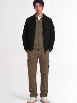 Logo cotton zip-up overshirt