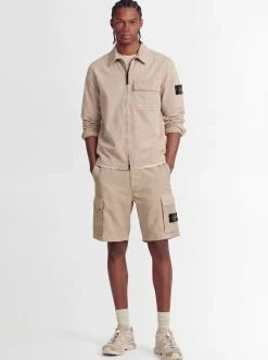 Logo cotton zip-up shirt