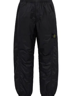 Logo nylon loose pants