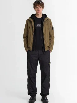 Logo nylon loose pants