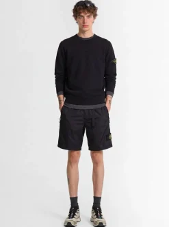 Logo nylon loose wide shorts
