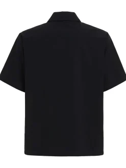 Logo nylon s/s half-zip shirt