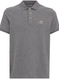 Logo patch cotton polo shirt