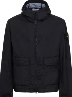 Logo patch nylon short parka
