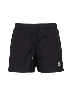 Logo patch nylon swim shorts