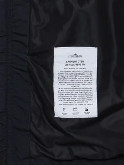 Logo patch nylon zip-up hooded jacket