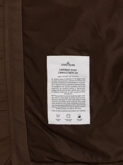 Logo patch nylon zip-up hooded jacket