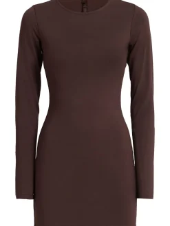 Long sleeved crewneck mini dress