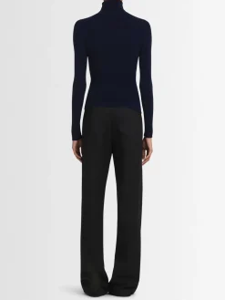 Maglia collo alto Audrey in lana a costine