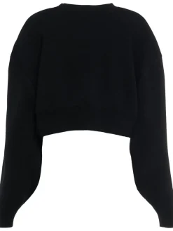 Maglia cropped in lana e cashmere