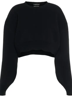 Maglia cropped in lana e cashmere