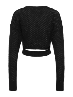 Maglia cropped in misto cotone