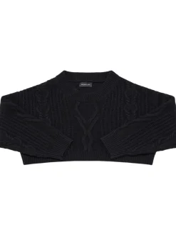 Maglia cropped in misto lana